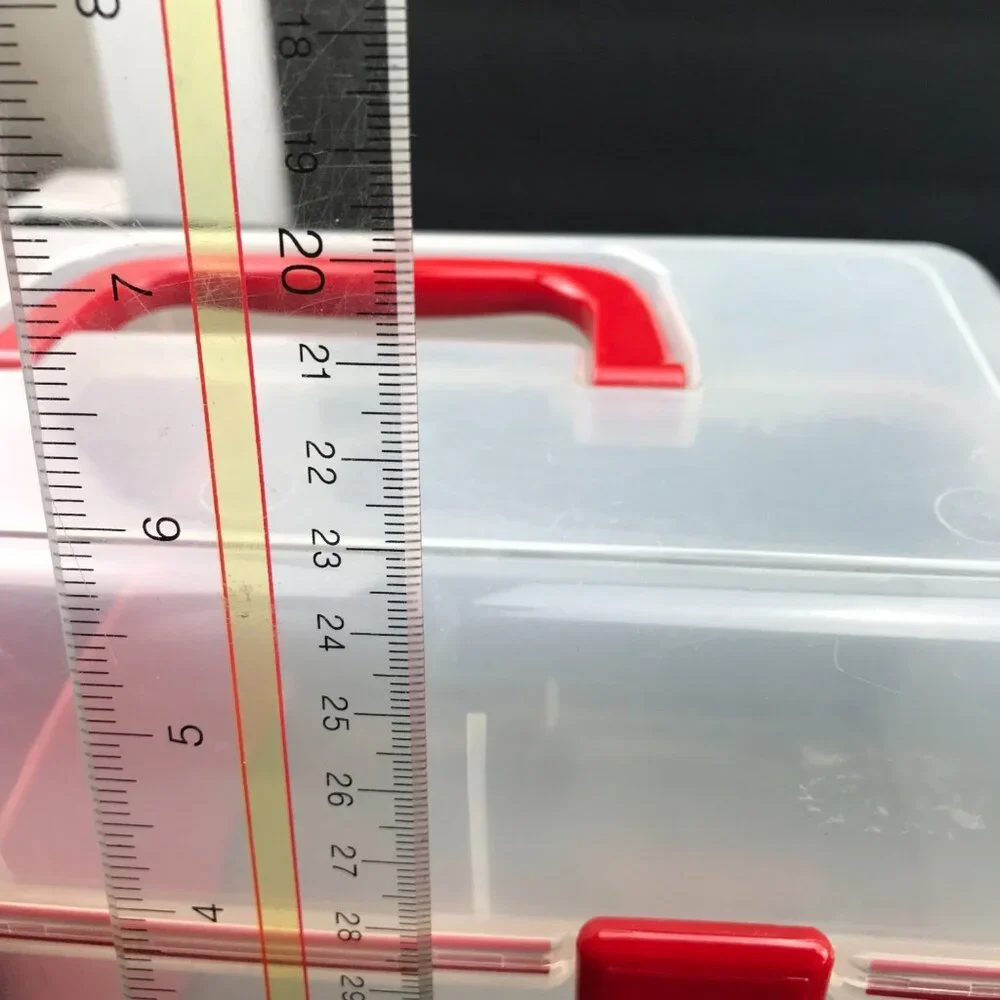 Clear Red Lunch Organizing Box Caddy 9.5